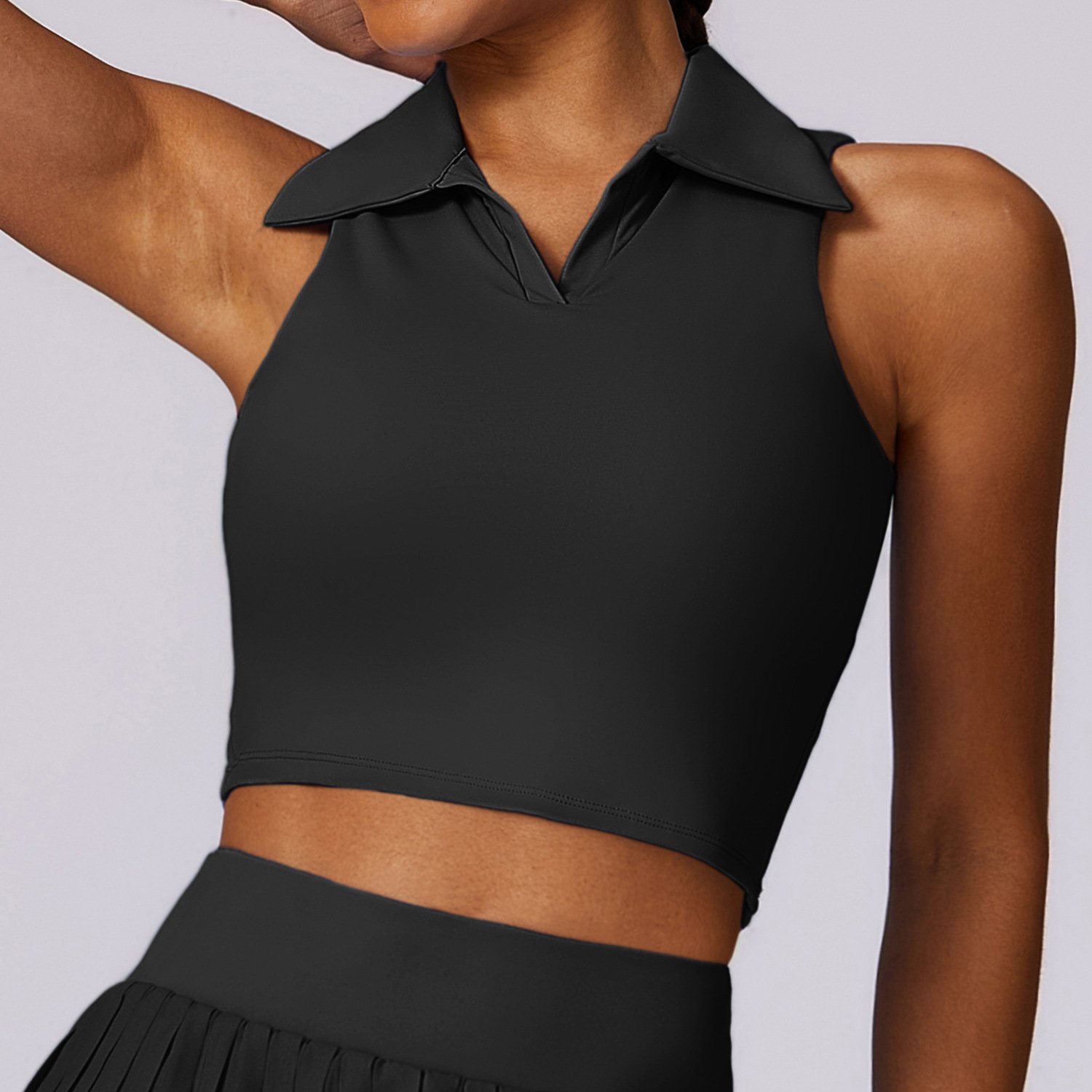 The Form Polo Tank – Sleeveless Crop Top - Image 2